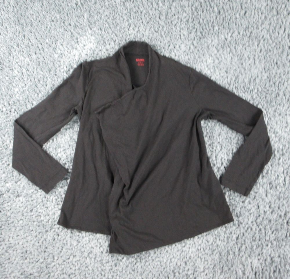 Michael Kors Shirt Womens Large Black Built In Tank Long Sleeve